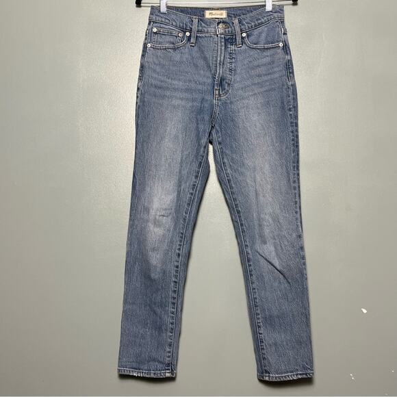 Madewell Denim - Madewell High-Rise Straight Leg Jeans in Medium Blue Wash